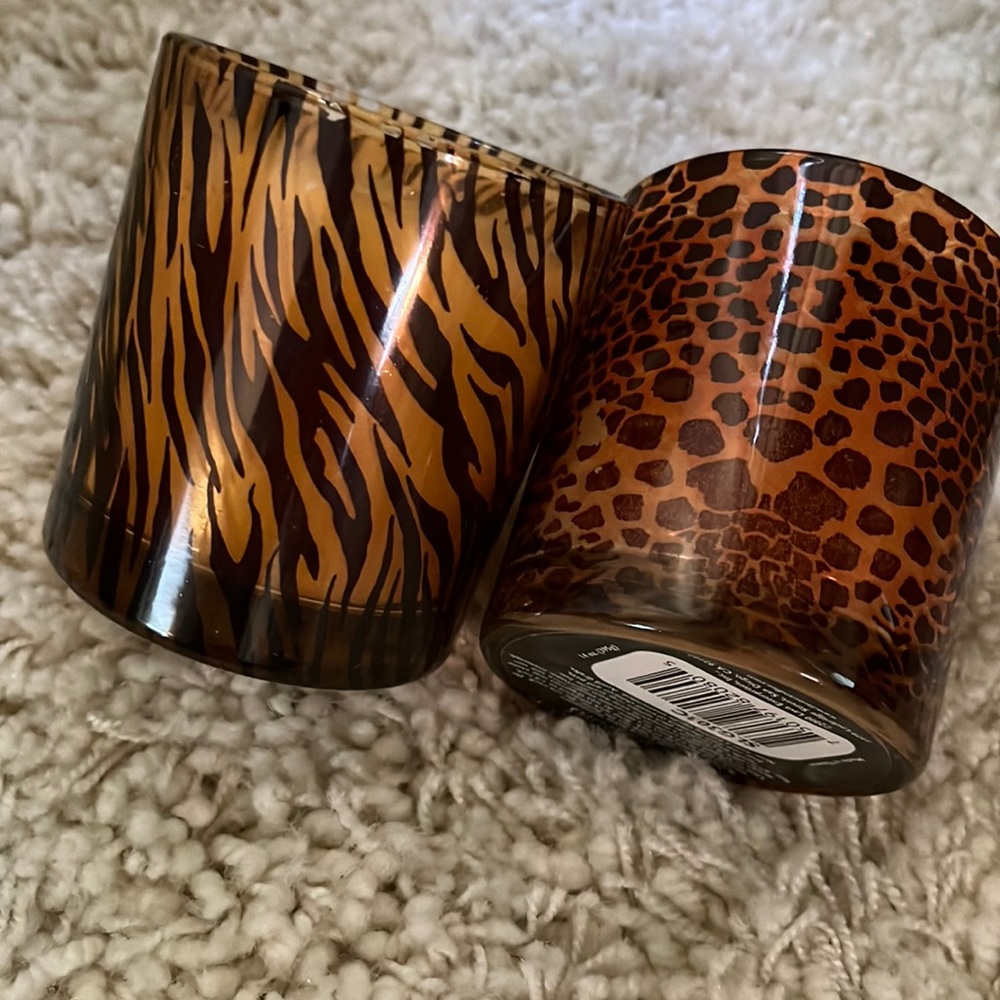 2 Animal Print Glass Candles - Picture 7 of 11